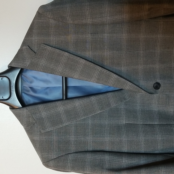 RW&Co size 36 grey/blue plaid tailored blazer - Picture 2 of 6